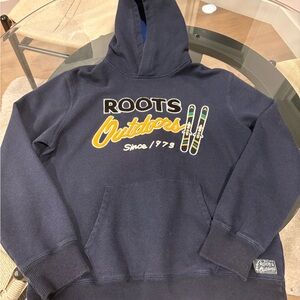 Roots Navy Hoodie with Yellow and Green Accents